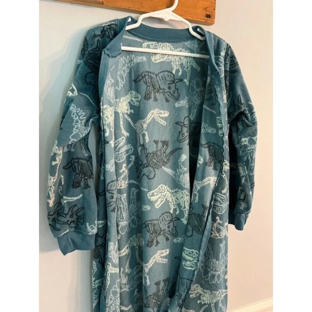 Carter’s Boys Size 7 Fleece Footie Zipper Pajamas Winter